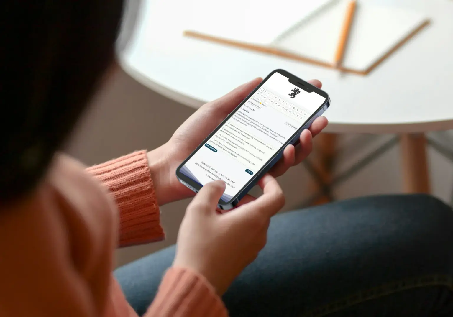 Candidate using SOCPA Prep on mobile